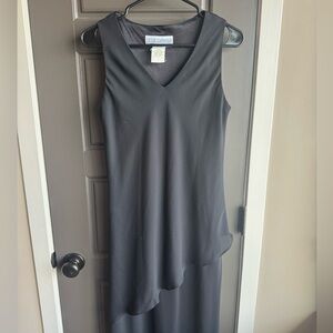 Jessica Howard Black Asymmetrical V-Neck Dress